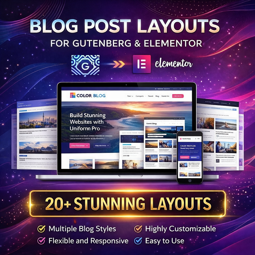 Blog Post Layouts for Gutenberg and Elementor