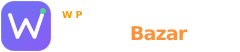 WP ThemeBazar logo: purple rounded-square icon with a white 'W' and the words 'ThemeBazar' (Theme in white, Bazar in orange).