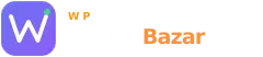 WP ThemeBazar logo: purple rounded-square icon with a white 'W' and the words 'ThemeBazar' (Theme in white, Bazar in orange).